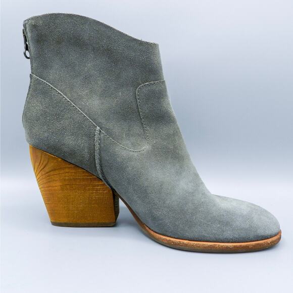 Kork Ease Lapra Western Booties Size 9 Gray Suede Leather Wedge Heel Ankle Zip‎ - Picture 3 of 11